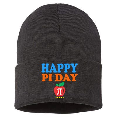 Happy Pi Day Math Teacher Pi Day Cute Gift Sustainable Knit Beanie