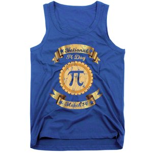 Happy Pi Day Design In Grunge Look With Apple Pie Cool Gift Tank Top