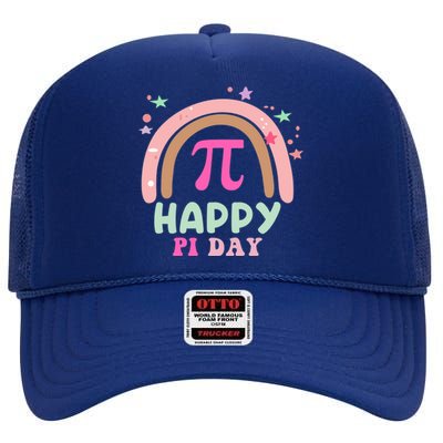 Happy Pi Day For Math Teachers Or Math Lovers Meaningful Gift High Crown Mesh Back Trucker Hat