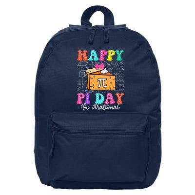 Happy Pi Day Funny Math Coach Teacher Pi Day Coquette Bow 16 in Basic Backpack