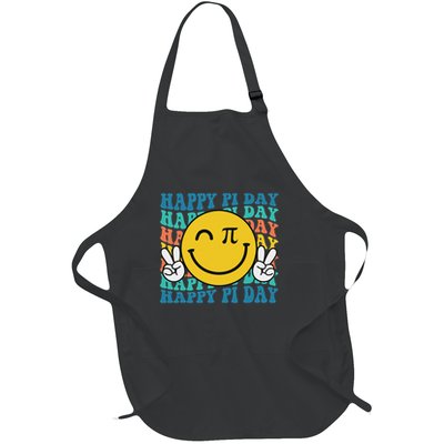 Happy Pi Day Math Teachers Student Smile Face Pi Day Full-Length Apron With Pockets