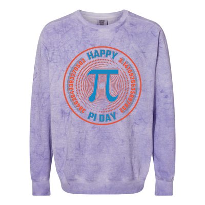 Happy Pi Day Mathematic Math Teacher Student Funny Pi Day Gift Colorblast Crewneck Sweatshirt