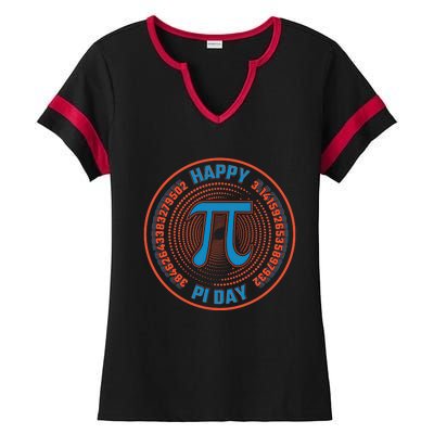 Happy Pi Day Mathematic Math Teacher Student Funny Pi Day Gift Ladies Halftime Notch Neck Tee