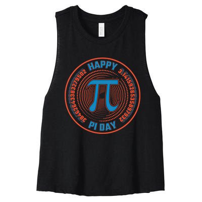 Happy Pi Day Mathematic Math Teacher Student Funny Pi Day Gift Women's Racerback Cropped Tank