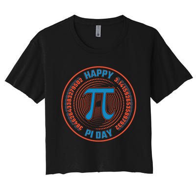 Happy Pi Day Mathematic Math Teacher Student Funny Pi Day Gift Women's Crop Top Tee