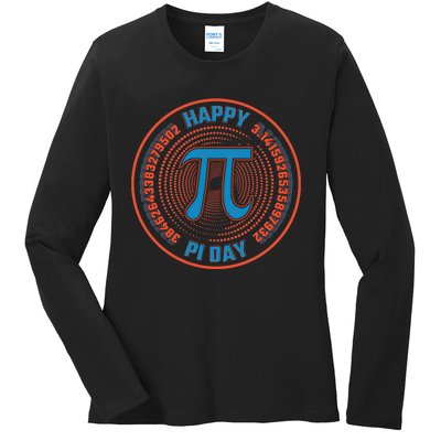 Happy Pi Day Mathematic Math Teacher Student Funny Pi Day Gift Ladies Long Sleeve Shirt