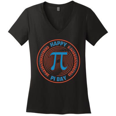 Happy Pi Day Mathematic Math Teacher Student Funny Pi Day Gift Women's V-Neck T-Shirt