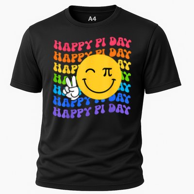 Happy Pi Day Groovy 3.14 Pi Number Teacher Women Cooling Performance Crew T-Shirt