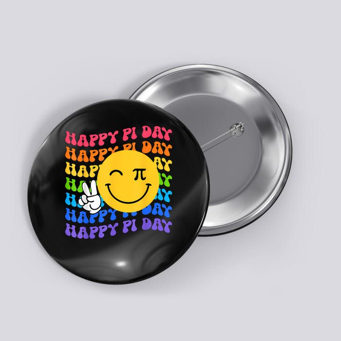 Happy Pi Day Groovy 3.14 Pi Number Teacher Women Button