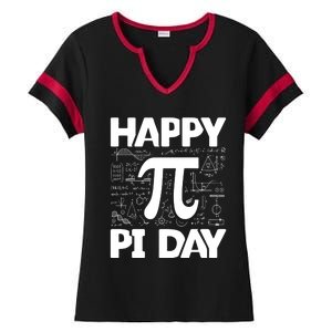 Happy Pi Day Math Teachers Student Professor Pi Day Gift Ladies Halftime Notch Neck Tee