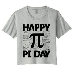 Happy Pi Day Math Teachers Student Professor Pi Day Gift Women's Crop Top Tee