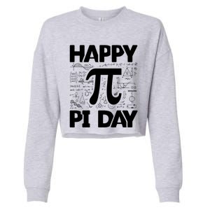 Happy Pi Day Math Teachers Student Professor Pi Day Gift Cropped Pullover Crew