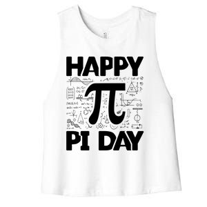 Happy Pi Day Math Teachers Student Professor Pi Day Gift Women's Racerback Cropped Tank