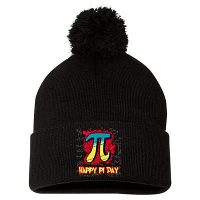 Happy Pi Day Symbol For Math Lovers Great Gift Pom Pom 12in Knit Beanie