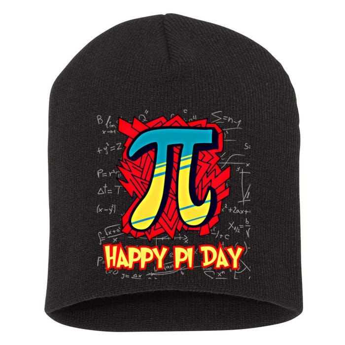 Happy Pi Day Symbol For Math Lovers Great Gift Short Acrylic Beanie