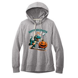 Halloween Pumpkin Dinosaur Funny Trex Women's Fleece Hoodie