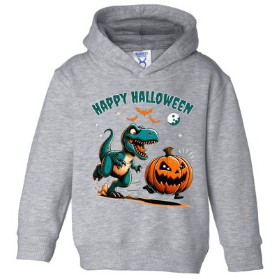 Halloween Pumpkin Dinosaur Funny Trex Toddler Hoodie