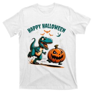 Halloween Pumpkin Dinosaur Funny Trex T-Shirt