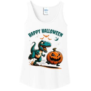 Halloween Pumpkin Dinosaur Funny Trex Ladies Essential Tank