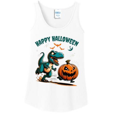 Halloween Pumpkin Dinosaur Funny Trex Ladies Essential Tank