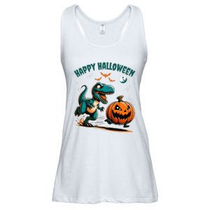 Halloween Pumpkin Dinosaur Funny Trex Ladies Essential Flowy Tank