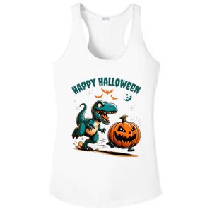 Halloween Pumpkin Dinosaur Funny Trex Ladies PosiCharge Competitor Racerback Tank