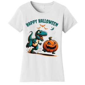 Halloween Pumpkin Dinosaur Funny Trex Women's T-Shirt