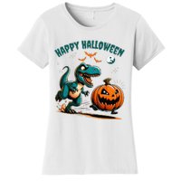 Halloween Pumpkin Dinosaur Funny Trex Women's T-Shirt