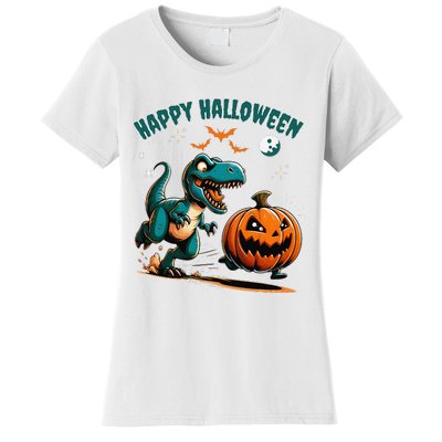 Halloween Pumpkin Dinosaur Funny Trex Women's T-Shirt