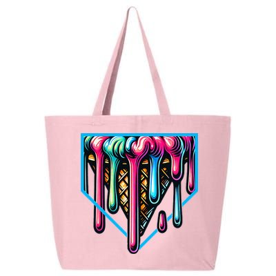 Home Plate Drip Ice Cream Softball & Baseball 25L Jumbo Tote