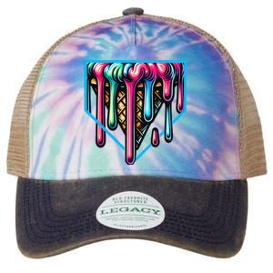 Home Plate Drip Ice Cream Softball & Baseball Legacy Tie Dye Trucker Hat