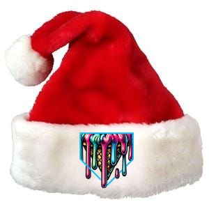 Home Plate Drip Ice Cream Softball & Baseball Premium Christmas Santa Hat