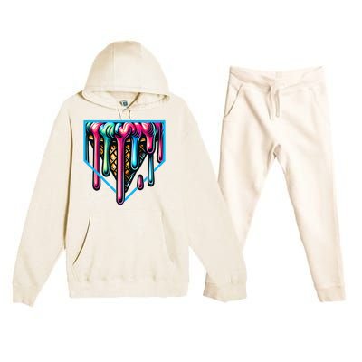 Home Plate Drip Ice Cream Softball & Baseball Premium Hooded Sweatsuit Set