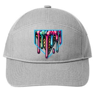 Home Plate Drip Ice Cream Softball & Baseball 7-Panel Snapback Hat