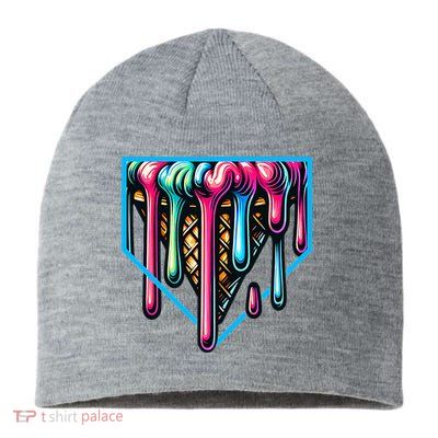 Home Plate Drip Ice Cream Softball & Baseball Sustainable Beanie
