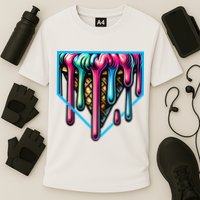 Home Plate Drip Ice Cream Softball & Baseball Cooling Performance Crew T-Shirt