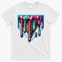 Home Plate Drip Ice Cream Softball & Baseball T-Shirt