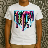 Home Plate Drip Ice Cream Softball & Baseball T-Shirt