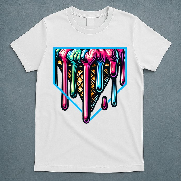 Home Plate Drip Ice Cream Softball & Baseball T-Shirt