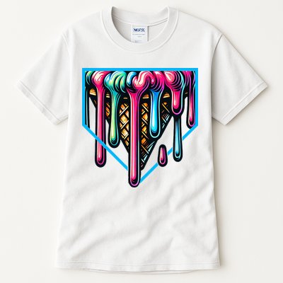 Home Plate Drip Ice Cream Softball & Baseball Tall T-Shirt