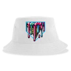 Home Plate Drip Ice Cream Softball & Baseball Sustainable Bucket Hat