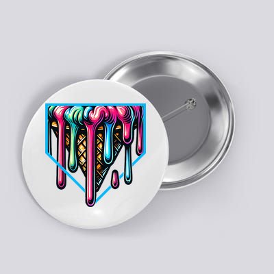 Home Plate Drip Ice Cream Softball & Baseball Button