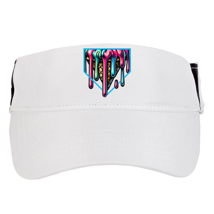 Home Plate Drip Ice Cream Softball & Baseball Adult Drive Performance Visor