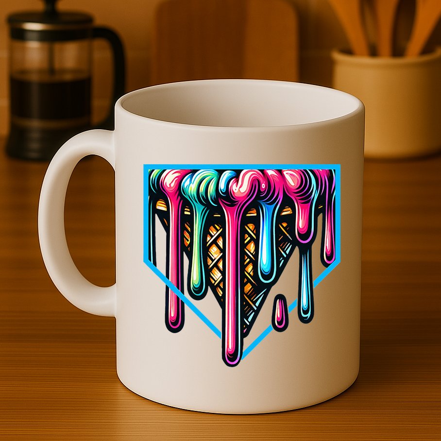 Home Plate Drip Ice Cream Softball & Baseball Mug