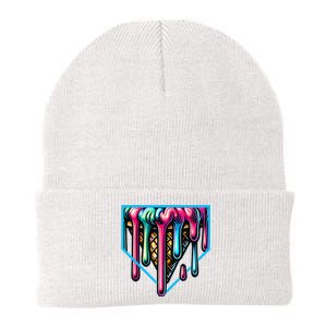 Home Plate Drip Ice Cream Softball & Baseball Knit Cap Winter Beanie