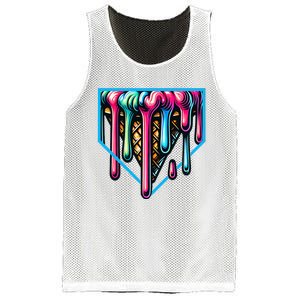 Home Plate Drip Ice Cream Softball & Baseball Mesh Reversible Basketball Jersey Tank