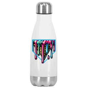 Home Plate Drip Ice Cream Softball & Baseball Stainless Steel Insulated Water Bottle