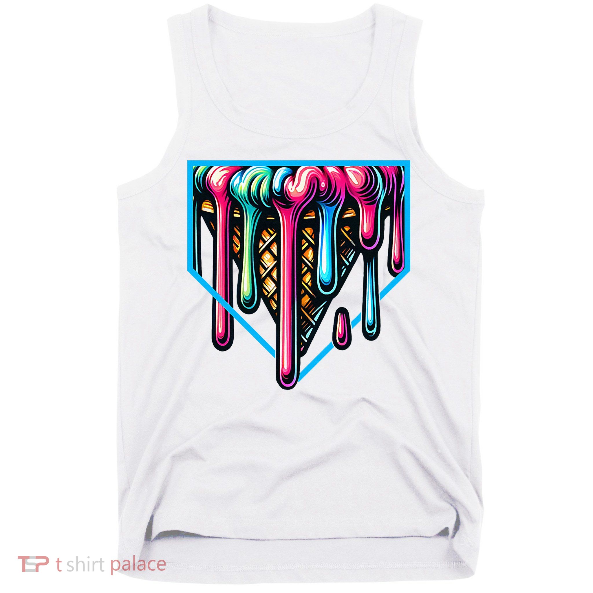 Home Plate Drip Ice Cream Softball & Baseball Tank Top