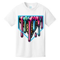 Home Plate Drip Ice Cream Softball & Baseball Kids T-Shirt