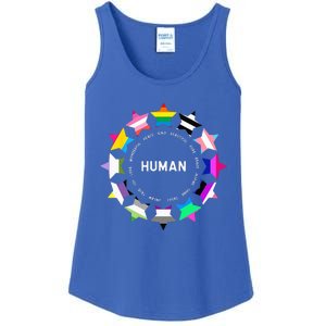 Human Pride Design Human LGBTQ Flag Ladies Essential Tank